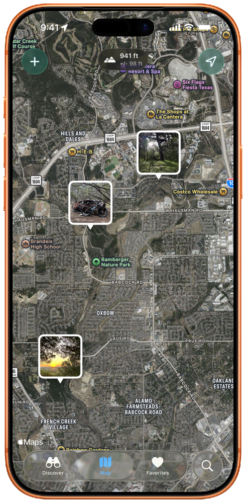 Explore community photos directly on the map
