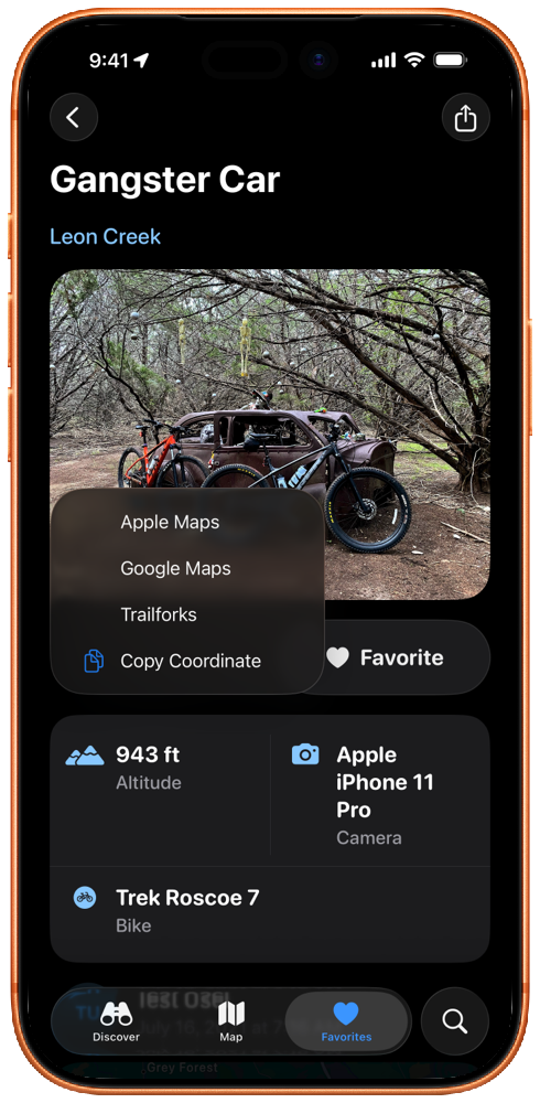 View feature details and navigate with your preferred mapping app