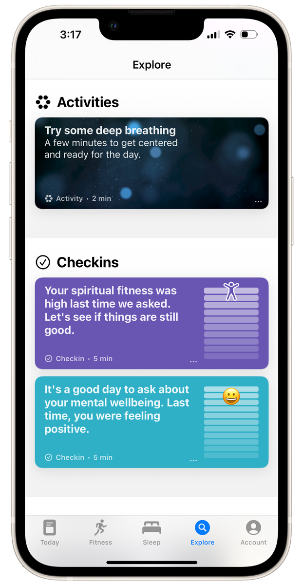Wellbeing checkins
